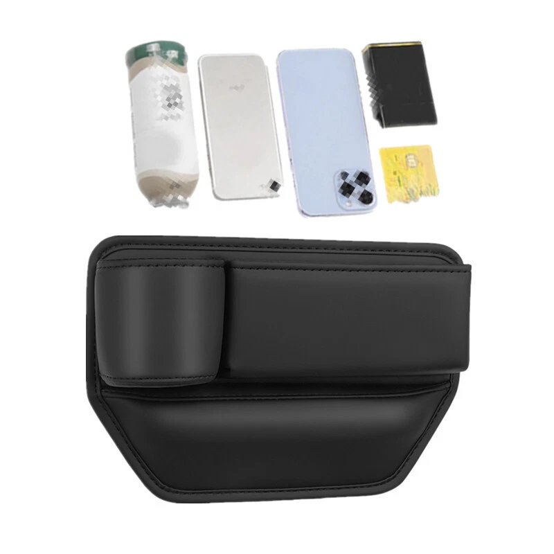 Car Right Side Seat Gap Catcher Slit Filler Organiser Storage Box Bag Cup Holder - Image 4 of 4