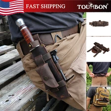 TOURBON Survival Tracker Knife Sheath Belt Holster Horizontal Tool Pouch Gift US
