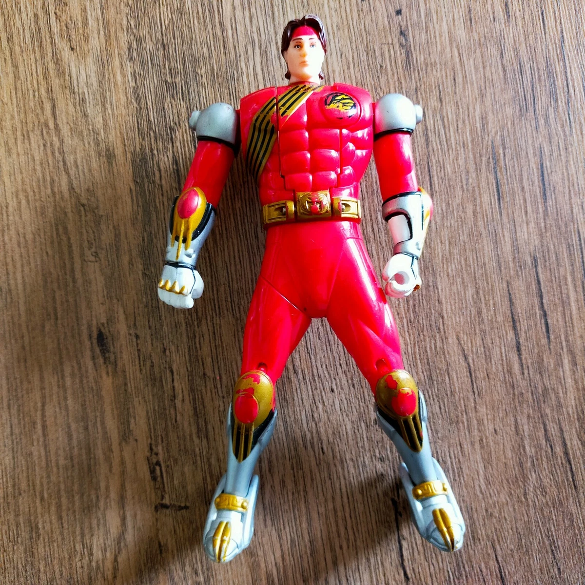 Power Rangers Wild Force Figure Flip Head Bandai 2001 Red Power Ranger