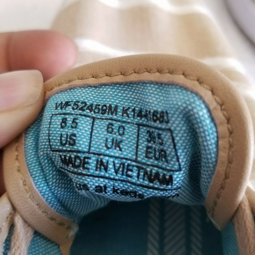 Tenis con cordones de lona tostada a rayas originales Keds para mujer talla 8,5 calidad/comodidad - Imagen 7 de 8
