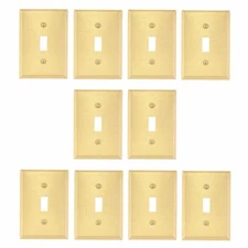 10 Switch Plate Brushed Brass Single Toggle/Dimmer | Renovator's Supply