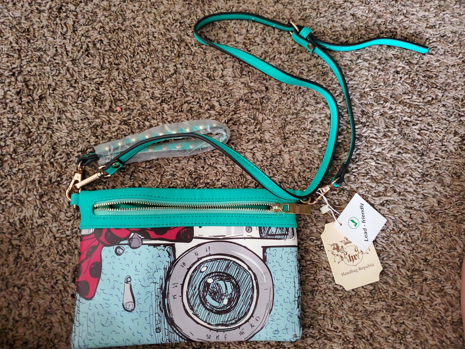 Handbag Republic Photography Theme Teal Medium NWT Handbag-image
