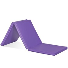 6' 2' Tri-Fold Exercise Training Gym Mat for Gymnastics Yoga Fitness Purple