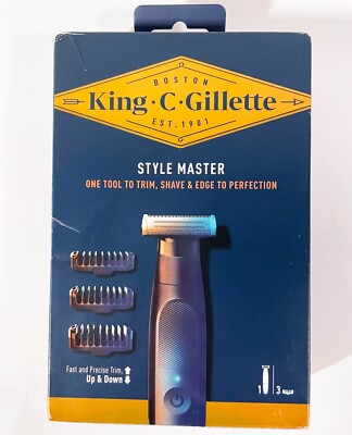 Gillette King C. Gillette Style Master Bart Trimmer, 4D-Klinge, 3 Aufsätze