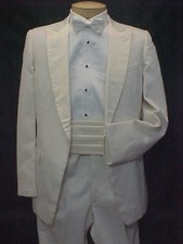 LORD WEST IVORY 4pc MENS TUXEDO PEAK LAPEL PROM WEDDING MENS SIZES 34 to 40