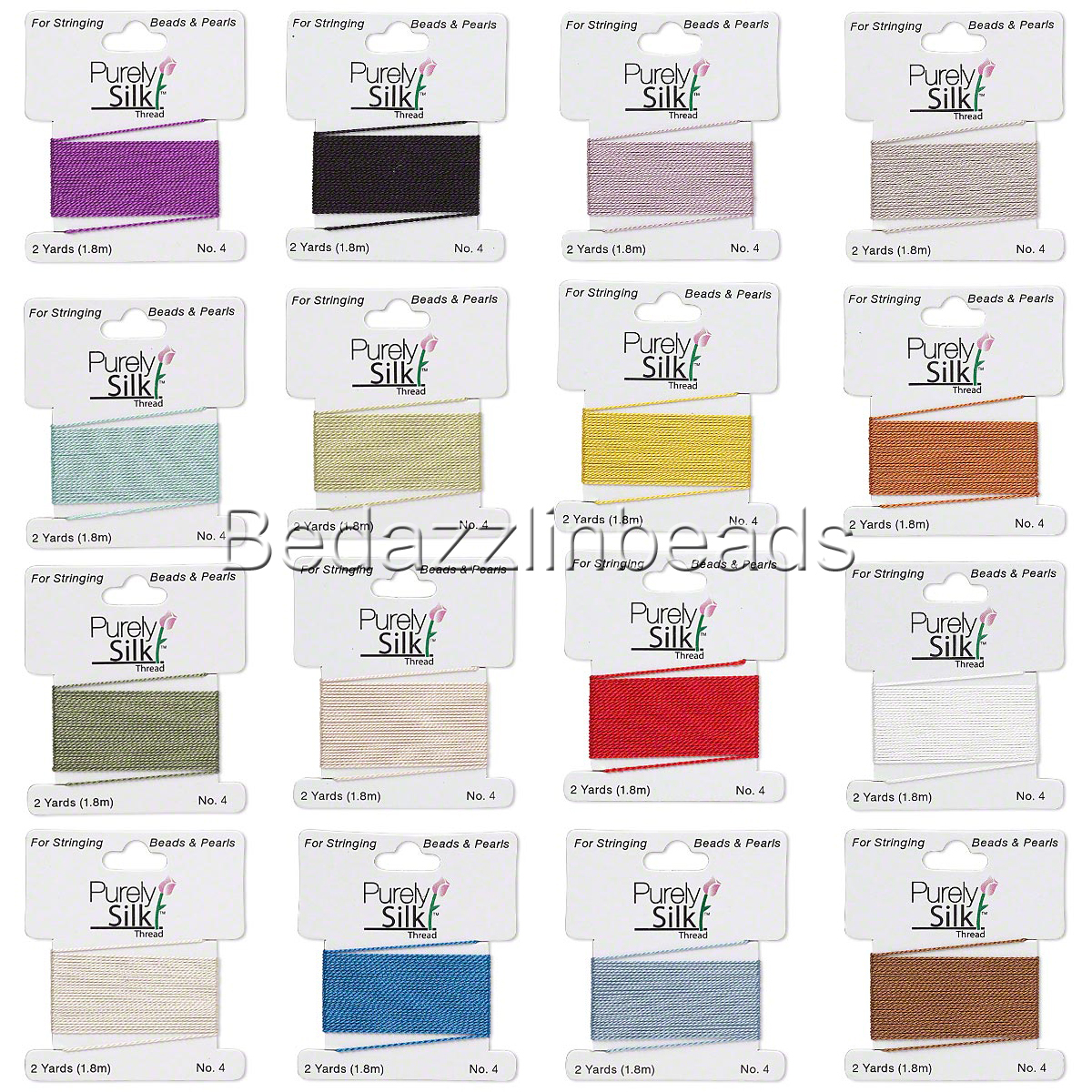 Purely Silk #4 (0.3mm) Thread with Attached Needle for Stringing