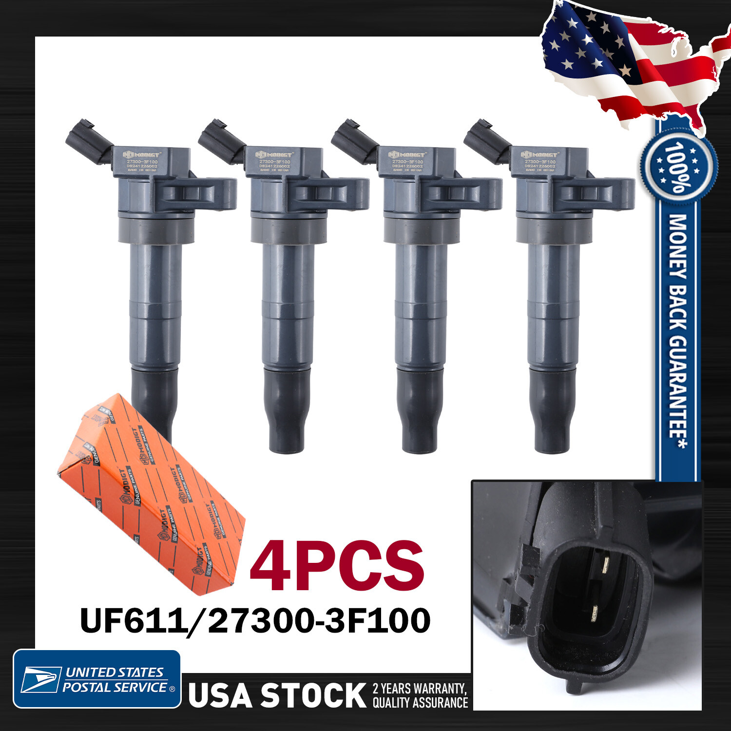 Ignition Coils OEM High Performance UF652/27301-2B100 4PCS For Kia Rondo 2010