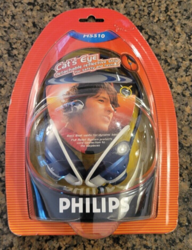 New Philips HS510 Cat's Eye Detachable Reflective Headset Headphones Vintage - Afbeelding 1 van 2