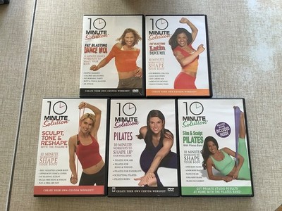 10 Minute Solution 5 DVD Lot Exercise WORKOUTS Fat Blasting Dance Sculpt Pilates