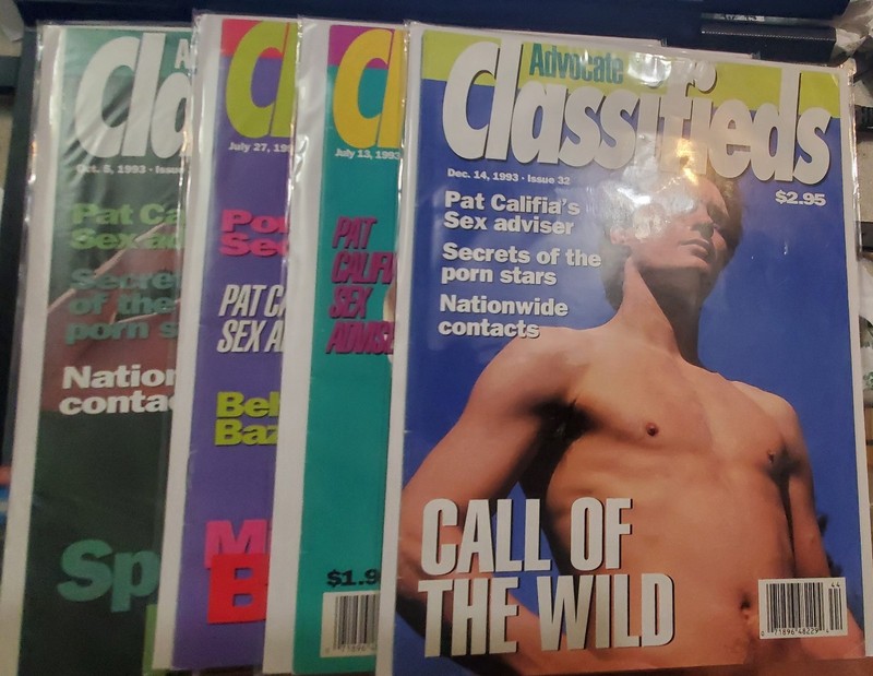 Four Advocate Classifieds magazines - 1993 - Gay Interest