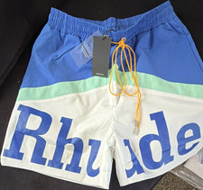 RHUDE Men s Colorblock Swim Shorts Blue/White...
