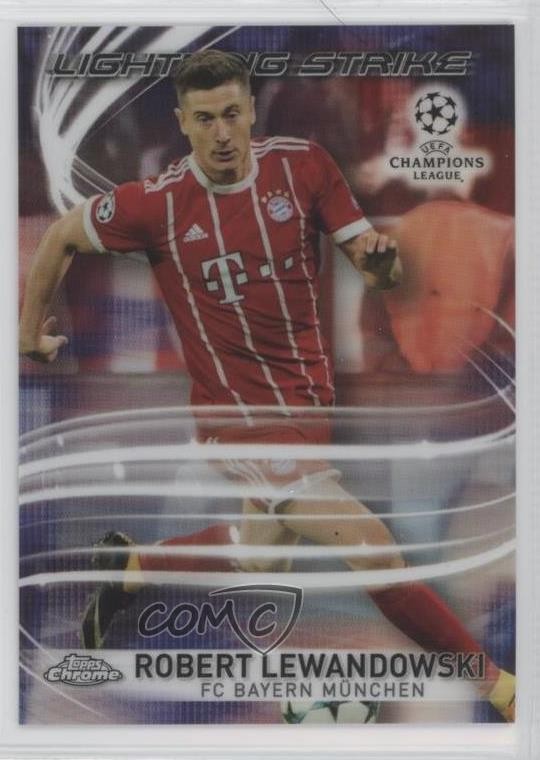 2017-18 Topps Chrome UCL Lightning Strike Robert Lewandowski #LS-RLE 02v3