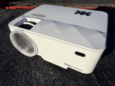TopVision Mini Projector w/ Case, Remote & Cables, HDMI USB AV Tested & Working
