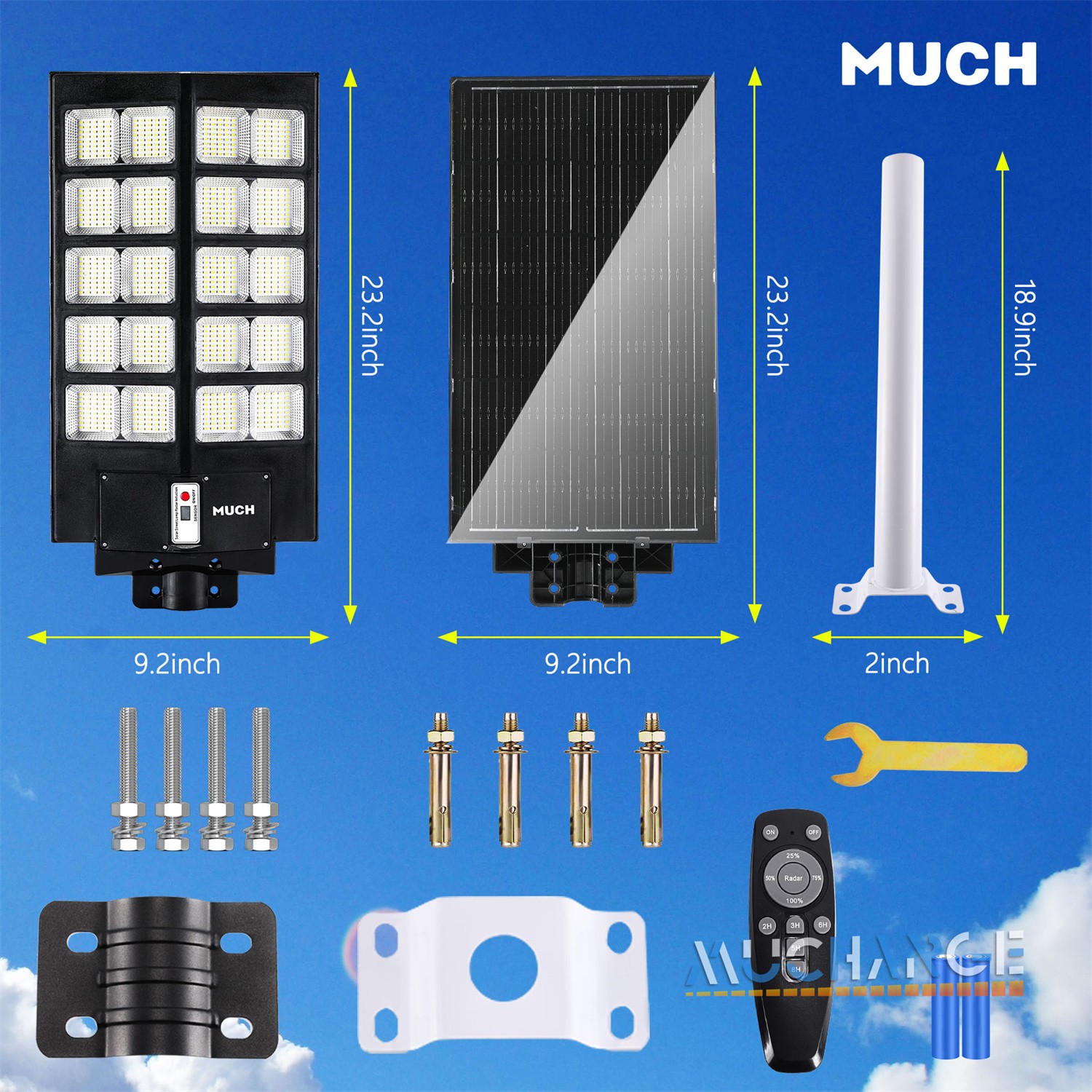 7000W Street Lamps Motion Sensor Dusk To Dawn Super Bright Solar Lights Outdoor