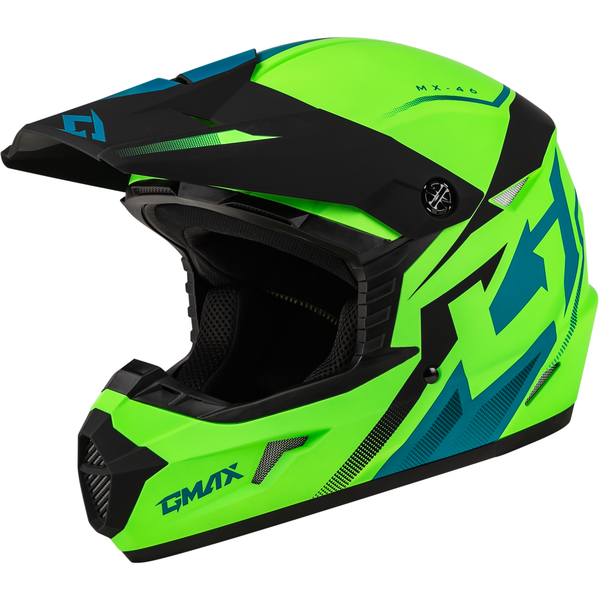 GMAX Mx 46 Compound Helmet Matte Hi Vis Green/Blk/Blue 2X D3464418