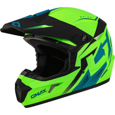 GMAX Mx 46 Compound Helmet Matte Hi Vis Green/Blk/Blue 2X D3464418