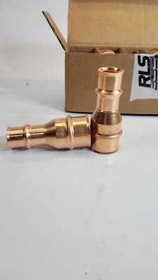 Set of 2 RLS 1-1/8'' to 3/4'' Refrigerant Copper Press Reducer Coupling
