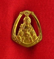 Vintage FIRST 1st HOLY COMMUNION PIN Catholic Small Size Remembrance Gold-tone