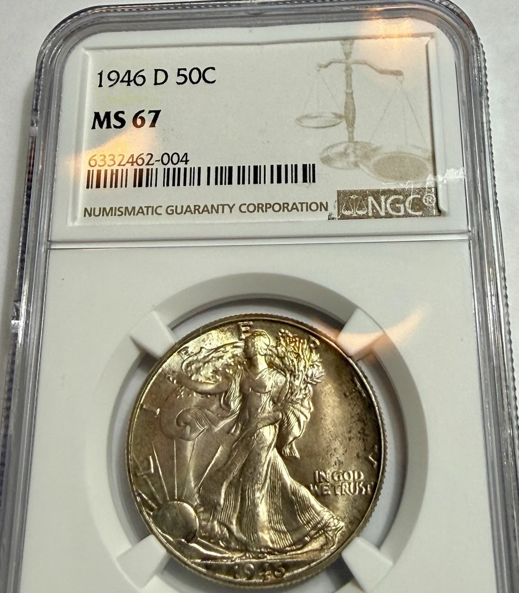 MS 67 Graded 1946 Year Liberty Walking Half Dollars (1916-1947