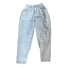 Vintage 80s Lee High Waisted Mom Jeans 12 26x30 Acid Wash Pleated Tapered USA