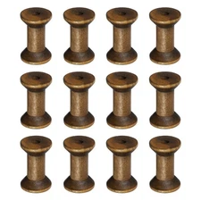 Wooden Empty Spools, Empty Sewing Bobbins, 2 In & 12 Pcs & Brown