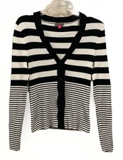 Vince Camuto Long Sleeve Button Down V Neck S...
