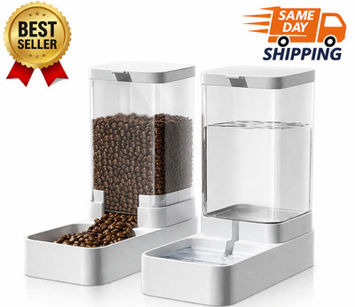 Gravity Automatic Dogs Cats Pets Animals Food Feeder Dispenser Large Capacity