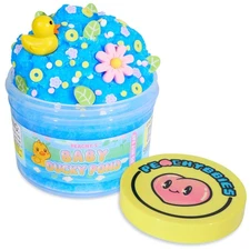 Peachybbies Baby Ducky Pond Cloud Slime, Made in USA, 7 oz.