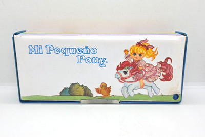 Vintage MY LITTLE PONY Megam MAGNETIC PENCIL BOX CASE 1984 brand para mi