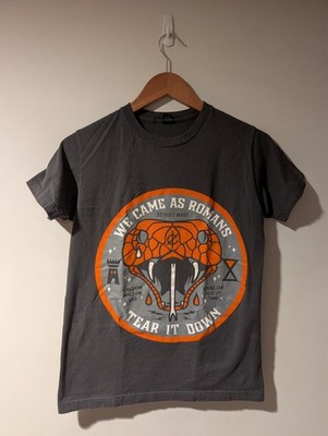 We Came As Romans Tear It Down Graphic T-Shirt Small Grey Snake Graphic Vintage