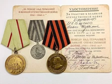 Soviet Medals For Defense of Stalingrad, Victory over Germany WW2 Document USSR