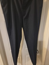 Mens Oakton Ltd Wool Dress Pants Size 40X 32 Heather Blue Flat Front