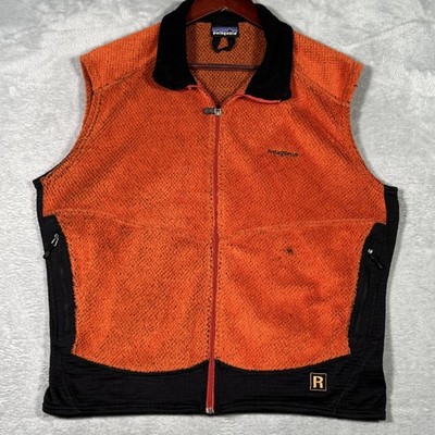 Patagonia Regulator Fleece Vest Mens Large Vintage 90s High Pile Orange