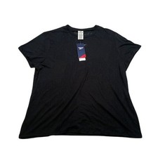 Image of Reebok Plus Size Burnout Training T-Shirt Womens 2X Black Athletic NEW