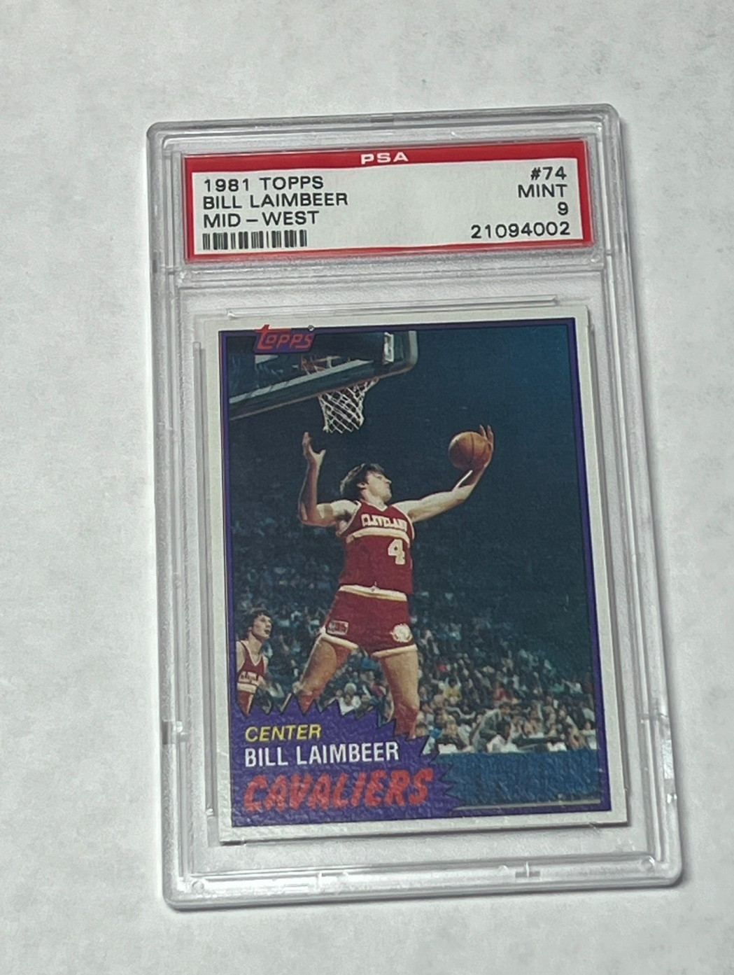 Bill Laimbeer 1981 Topps Basketball PSA MINT 9 Mid-West #74 Cleveland Cavaliers