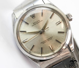 Rolex Oyster Perpetual 34mm Silver Dial 1002 Stainless Steel Watch
