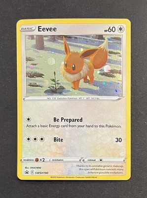 Pokemon Eevee SWSH190 Black Star Promo Holo Swirl Near Mint