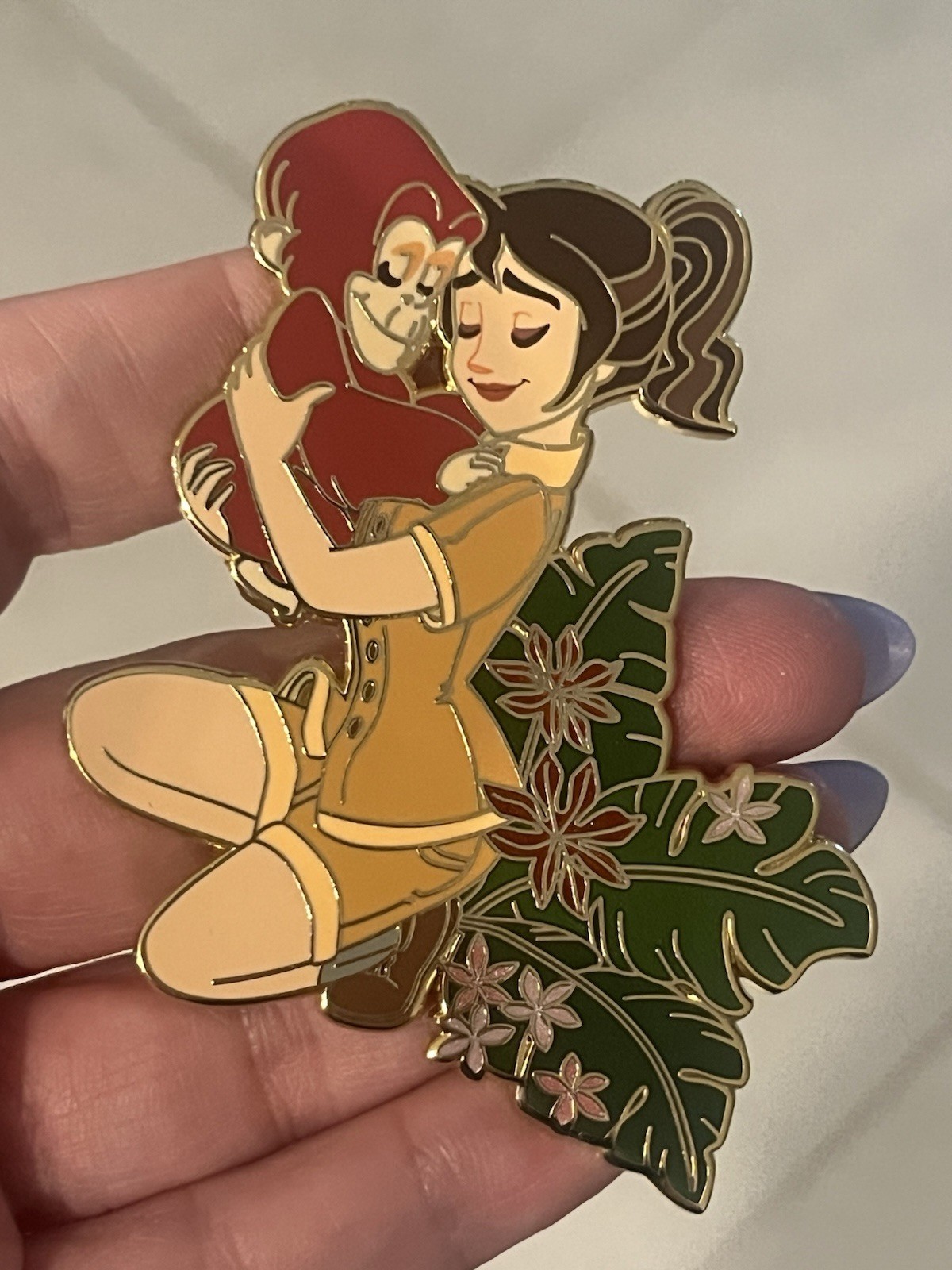 Jane With Cute Monkey From Tarzan Fantasy Pin Limited Edition