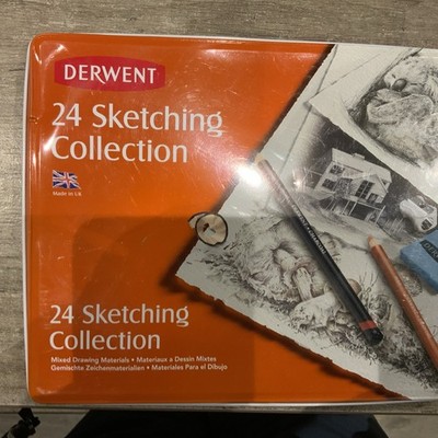 Derwent, 24 Sketching Collection, gemischtes Zeichenmaterial, nagelneu, versiegelte Dose