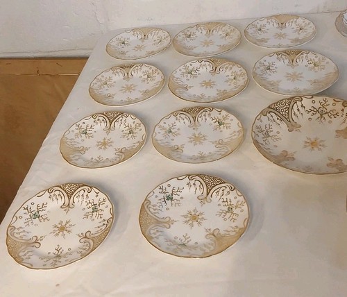 Antique Coalport 20-Piece Porcelain Tea Set - Snowflake Pattern, Pre-1920s Engla - Picture 2 of 8