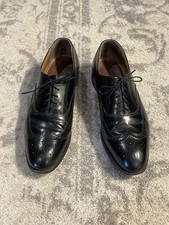 Johnston & Murphy 12 Wingtip Oxford Dress Shoes Optima Black Leather USA Made