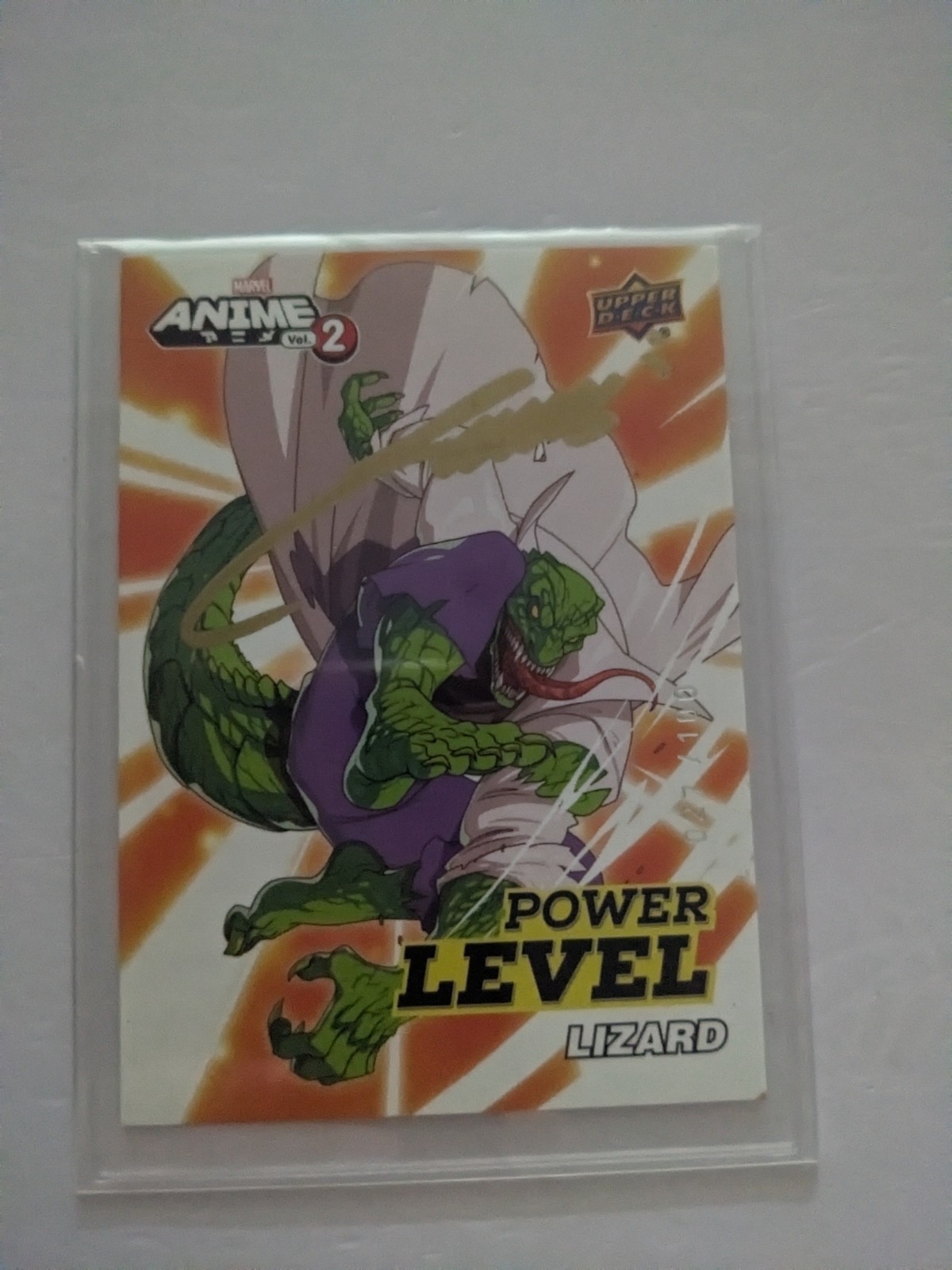 2023 UD Marvel Anime Edwin Huang 027/100 Auto Lizard Power Level #SN-20