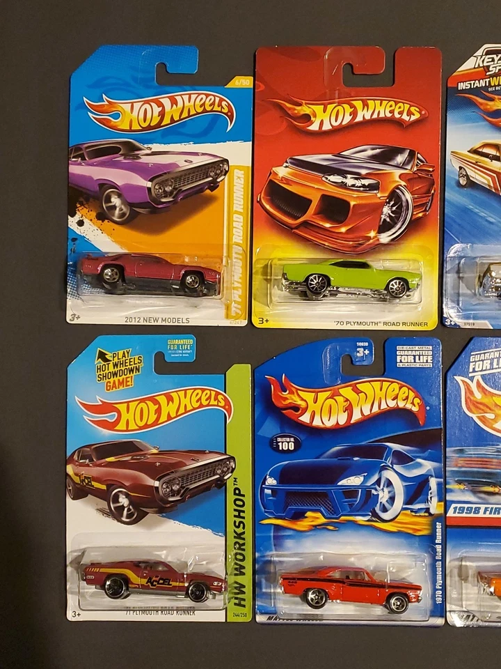 Hot Wheels '70 & '71 Plymouth Road Runner Red, Green, Oregon, Purple Lot Of 6 - Image 4 of 4