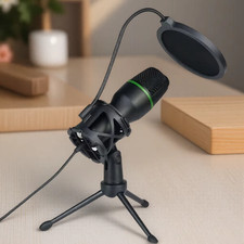 RGB Lighting Microphone Kit with Tripod Stand Professional Condenser Mic for Str