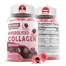 Hydrolyzed Collagen Peptides, Marine Gummies for Women Men, Multi Collagen Type