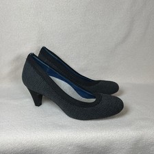 Betabrand Late to the Gate Heels Black Gray Women's Size 9.5 Padded Memory Foam