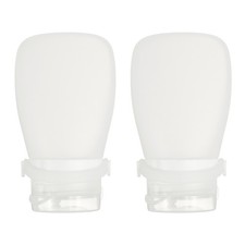 2 Pcs 2 oz Silicone Squeeze Bottle, Refillable Travel Bottles, Translucent