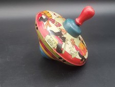 Vintage Fern Bissel Peat, Ohio Art Tin Spinning Top with Pirates, Very Nice 