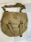 1942 WW2 US Army Military Canvas M36 Musette Bag Haversack Tan Shoulder Strap