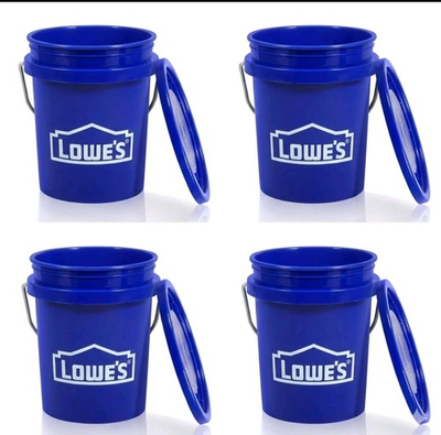 #ad 4 Pack Lowe#x27;s Mini Bucket 0.5 Quart BPA Free Polypropylene With Lid Food Safe $23.99